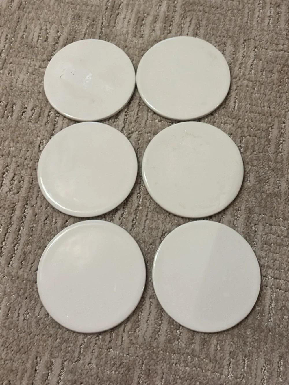 Urban Outfitters Set of 6 White Ceramic Coasters